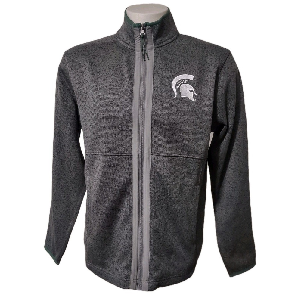MSU Jacket Spartans Men's Medium ‎ Michigan State Captivating Full Zip Logo Gray